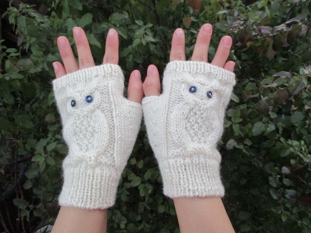 harukoma ハンドウォーマー フクロウ アイボリーホワイト